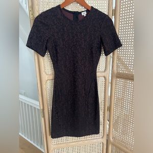 Wilfred Mignonne Floral Dress in size XXS. Maroon.